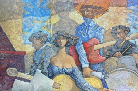 Art work by Giampaolo Talani Musicisti Jazz - lithography paper 